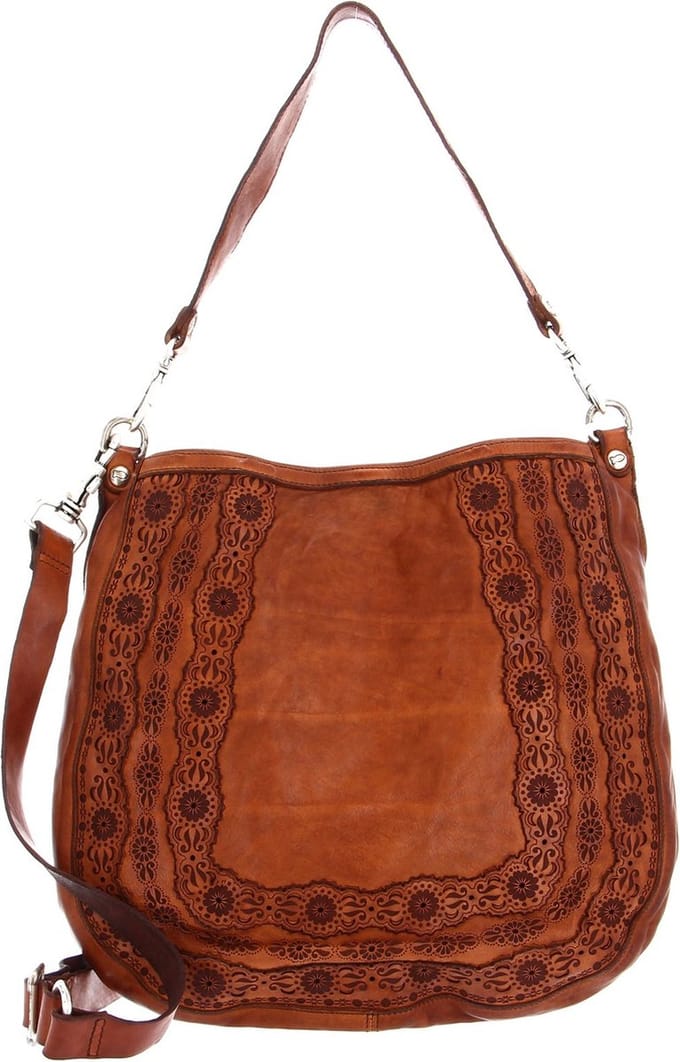 CAMPOMAGGI Leren Schoudertas Shoulder Bag Cognac Terracotta