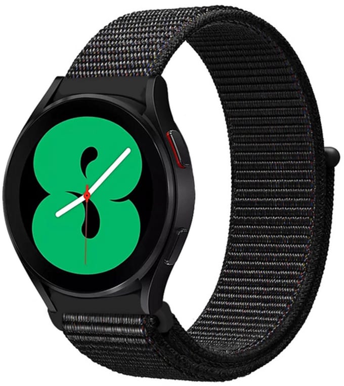 By Qubix - Sport Loop nylon bandje - Zwart gemêleerd - geschikt voor Huawei Watch 5 - 46mm