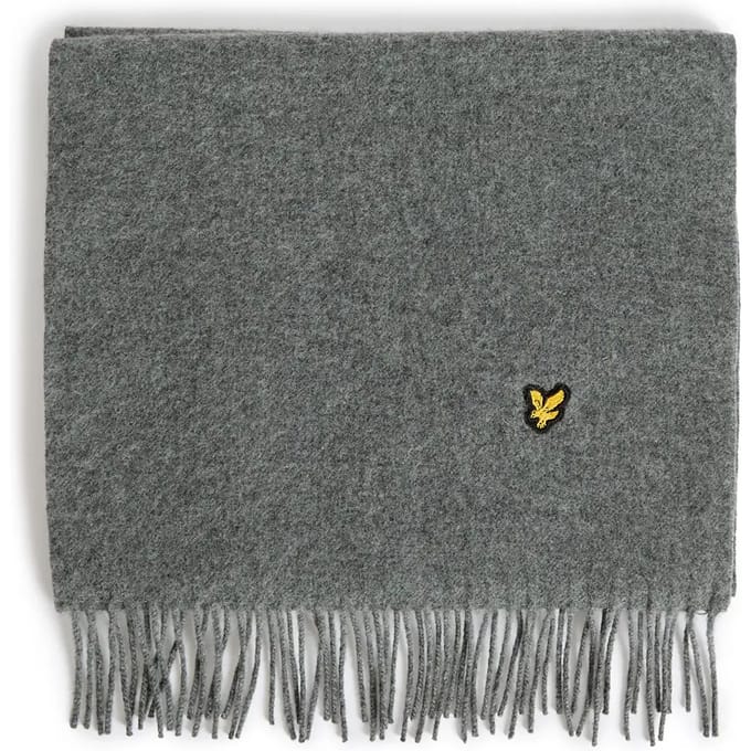 Lyle & Scott Plain lambswool scarf - mid grey marl