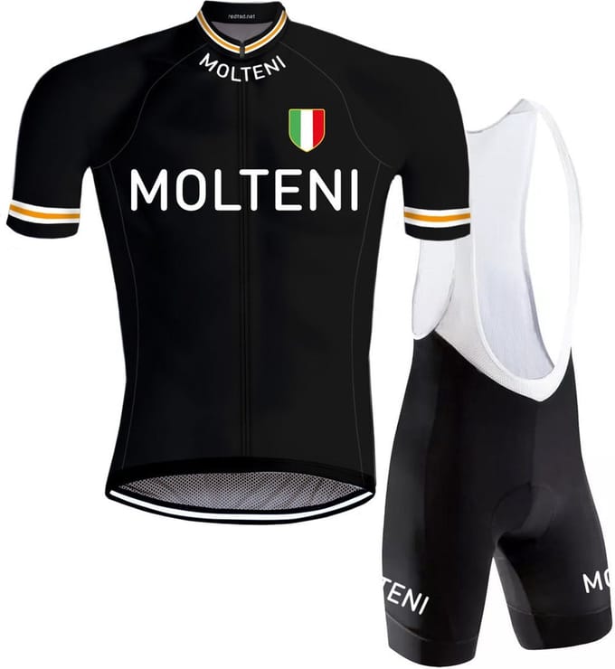 Retro Wielertenue Molteni Zwart - REDTED - M