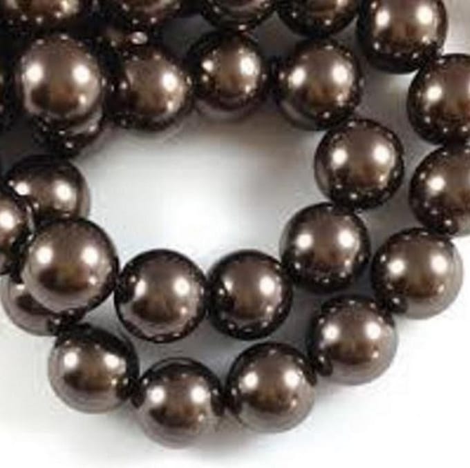 Swarovski Elements, 50 stuks Swarovski Parels, 8mm (40cm), brown, 5810