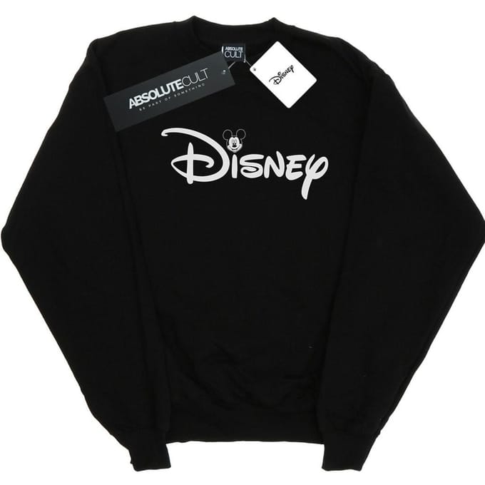 Disney Heren Mickey Mouse Hoofd Logo Sweatshirt (Zwart)