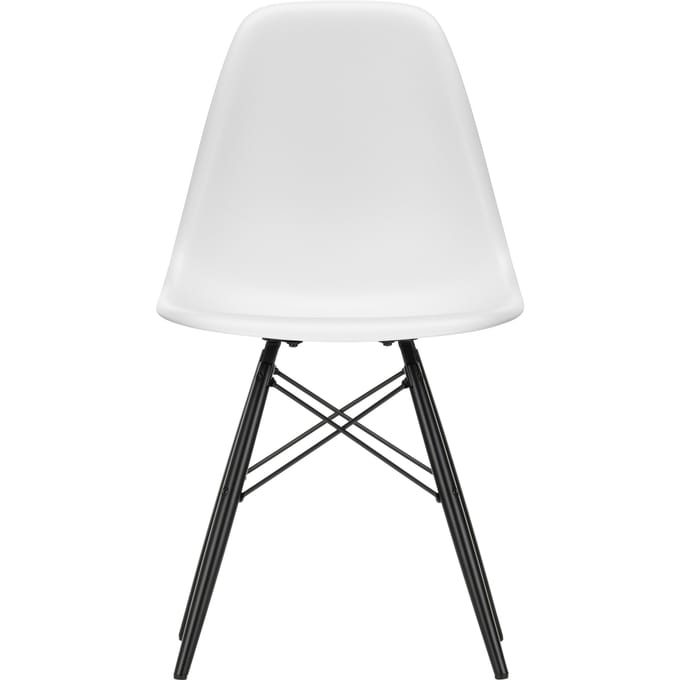 Vitra DSW Eames Plastic Side Chair - katoen wit RE - esdoorn zwart