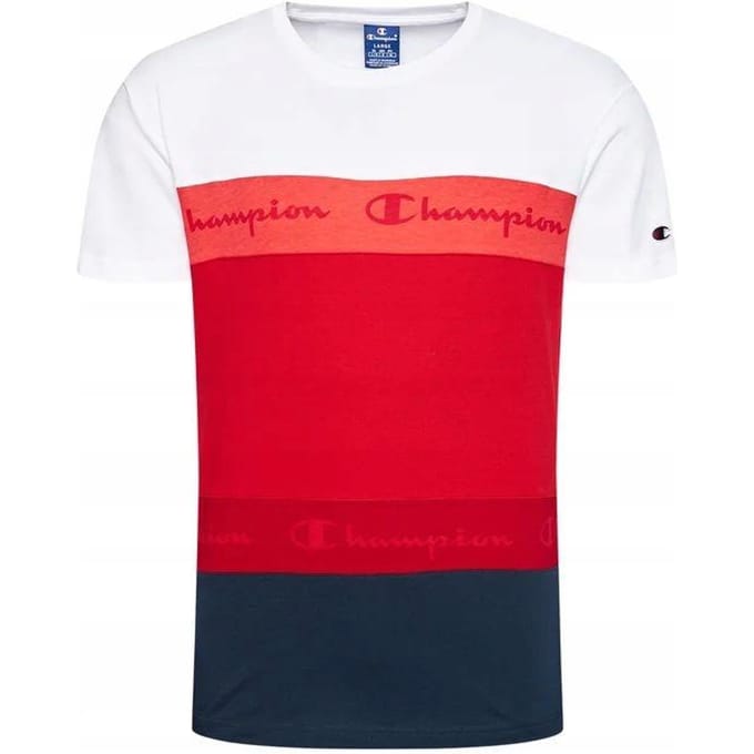Y3734 T-shirt Champion Rayure Dégradée 215948 Coupe Régulière Xs/S red