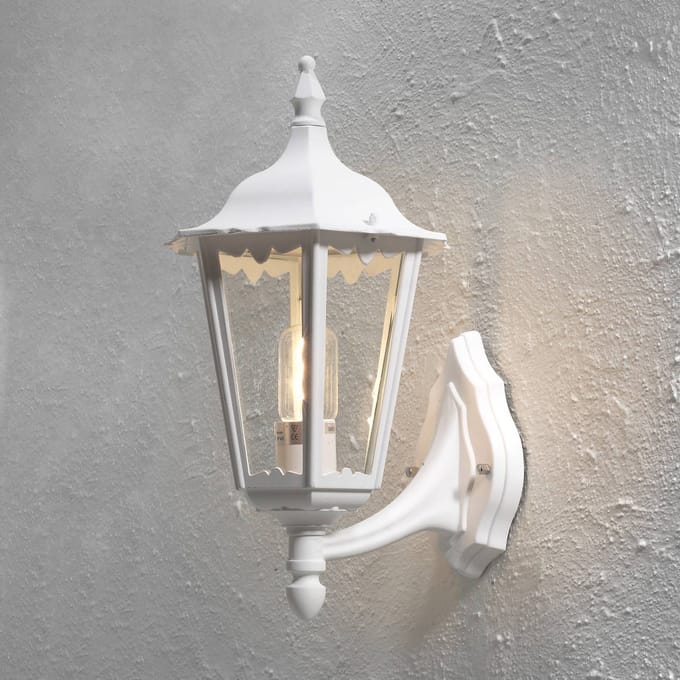 Konstsmide Firenze buitenwandlamp, wit, fitting boven, 48 cm