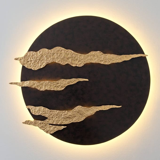 Holländer Firmamento - zwart-gouden LED wandlamp