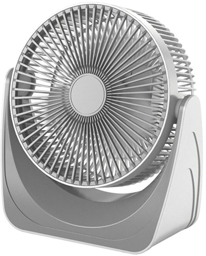 Witte, draagbare bureauventilator, stille werking, 3 snelheden, 90° verstelbare kantelhoek, wit, 20*8,5*21,5 cm