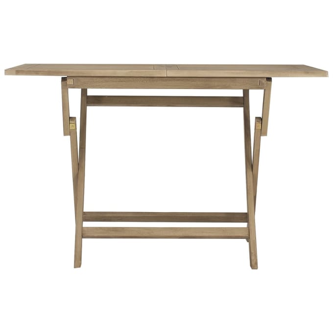 vidaXL - Tuintafel - inklapbaar - 120x70x75 - cm - massief - teakhout - grijs