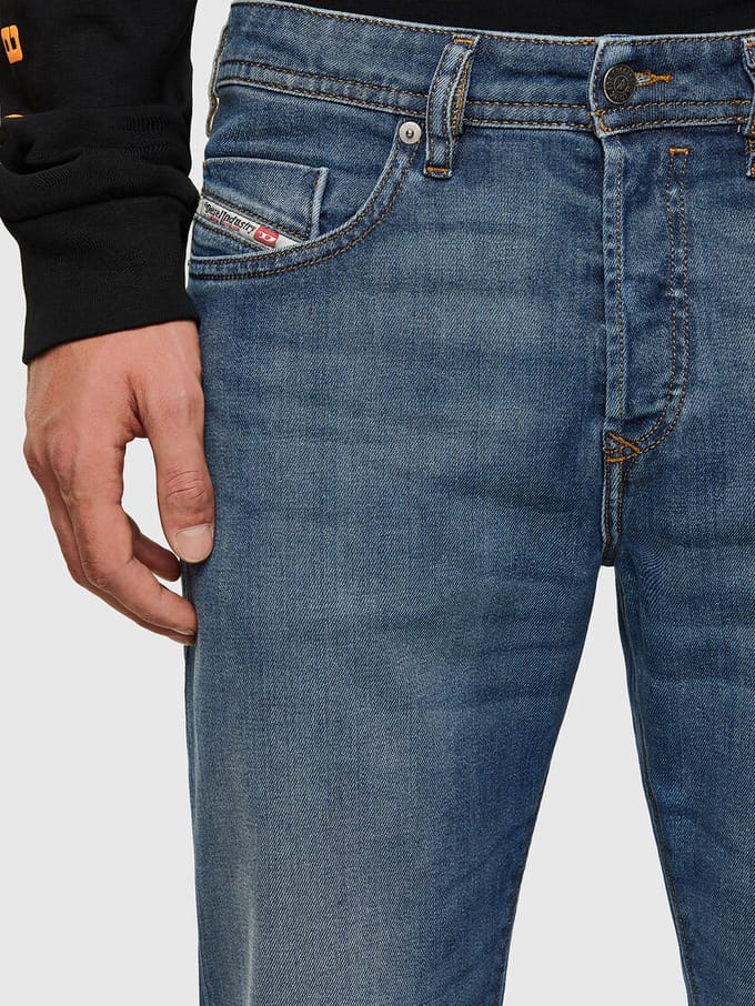 Diesel Duster heren jeans 009EI taps toelopend - W30 - L32 - midden blauw