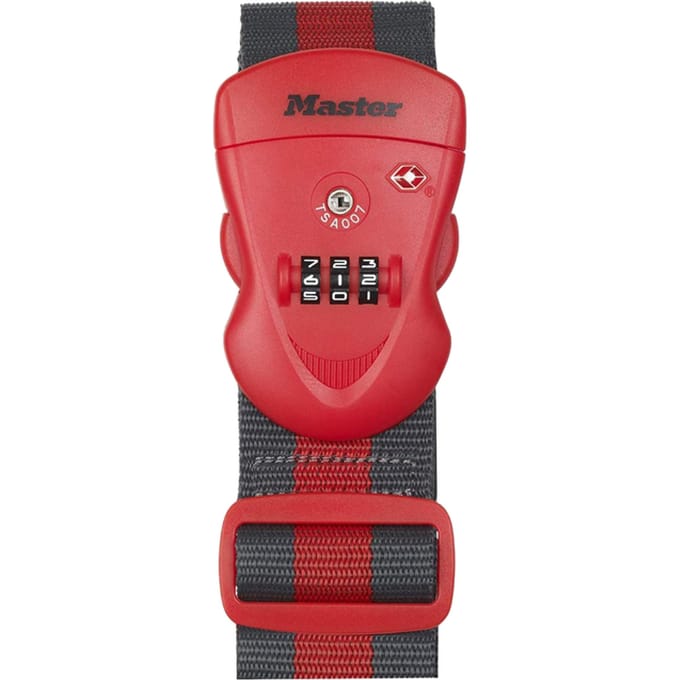 MasterLock - Kofferriem met TSA Slot - 190 cm - Rood/Zwart