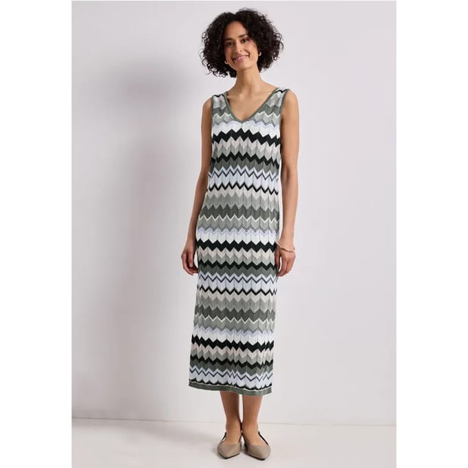 Midi-jurk met zigzagpatroon