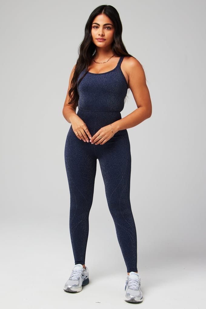 Fabletics Seamless Lurex Jumpsuit Deep Navy Sparkle Taglia: M REG | Tute Outlet | Donna | Blu