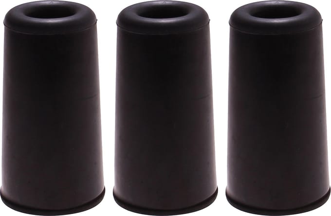 Deltafix Deurbuffer - 3x - deurstopper - zwart - rubber - 75 x 40 mm - schroefbevestiging