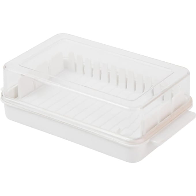 Botersnijdoos met Transparant Deksel Snijhulp Bewaring Multifunctioneel Boter white