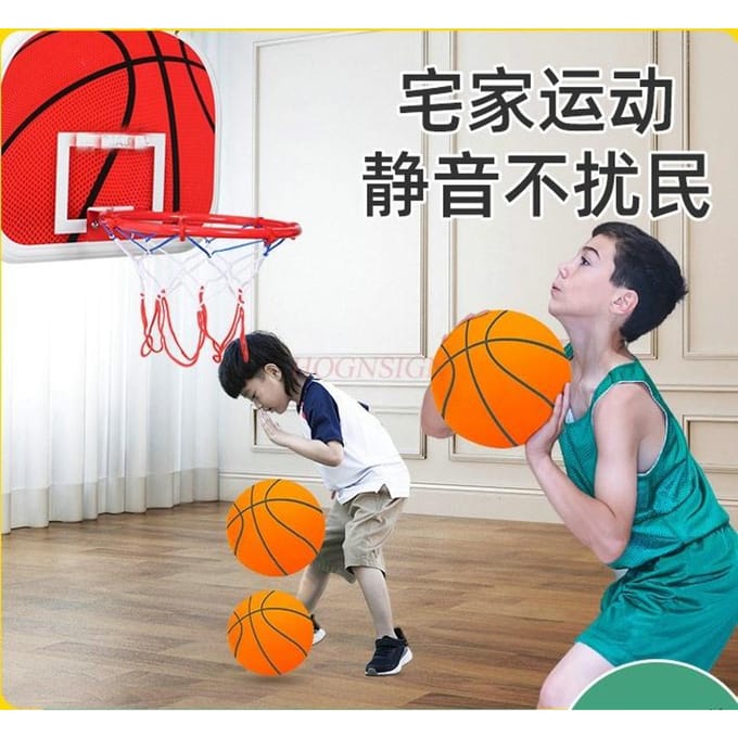 Stille Basketbal Kinderen Stille Klappende Binnen Schiet Training Elastisch Groot Spons Klein Leer Bal Speelgoed