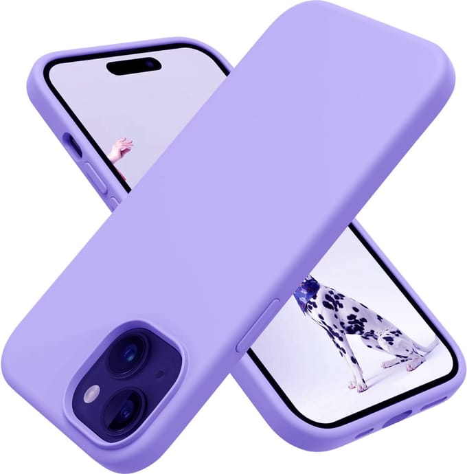 Solid hoesje Soft Touch Liquid Silicone Flexible TPU Cover - Geschikt voor: iPhone 15 Plus - Paars