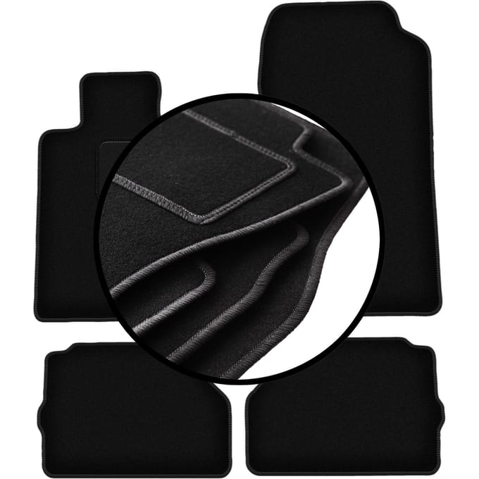 Complete set veloursmatten voor: Mercedes C140 / W140 coupé (1992-1999)
