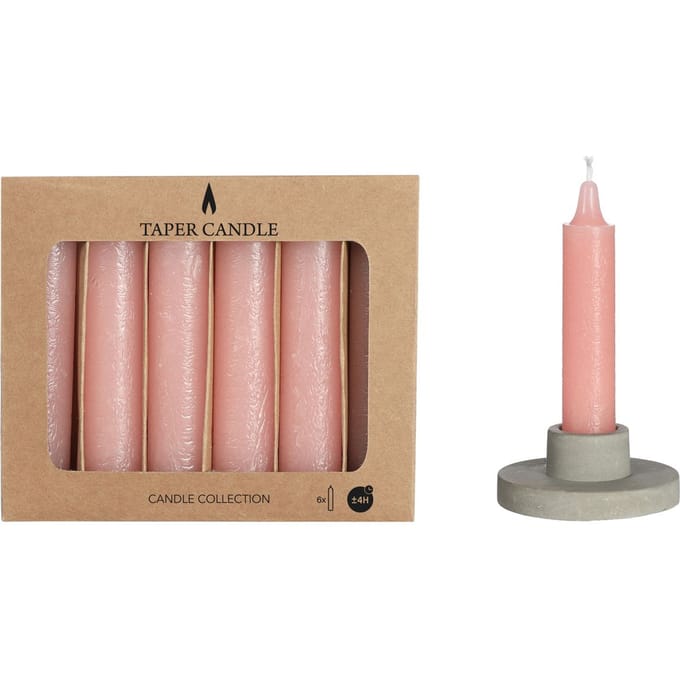 Puntkaarsen, set van 6 - Roze