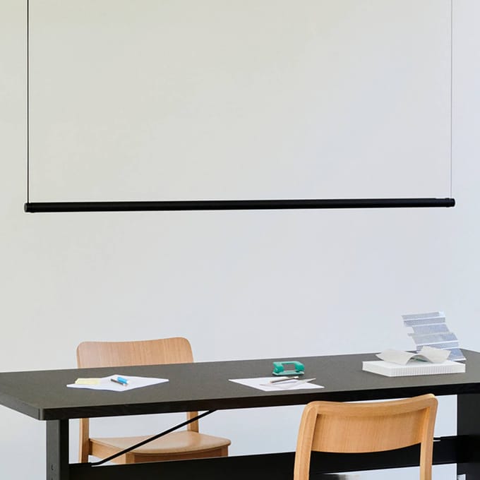 HAY Factor Linear Hanglamp - clear/aluminium - directional
