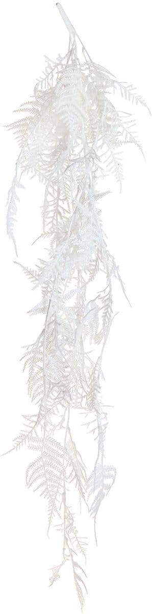 Asperges kunst aspergevaren wit glitter winterdecoratie 105cm