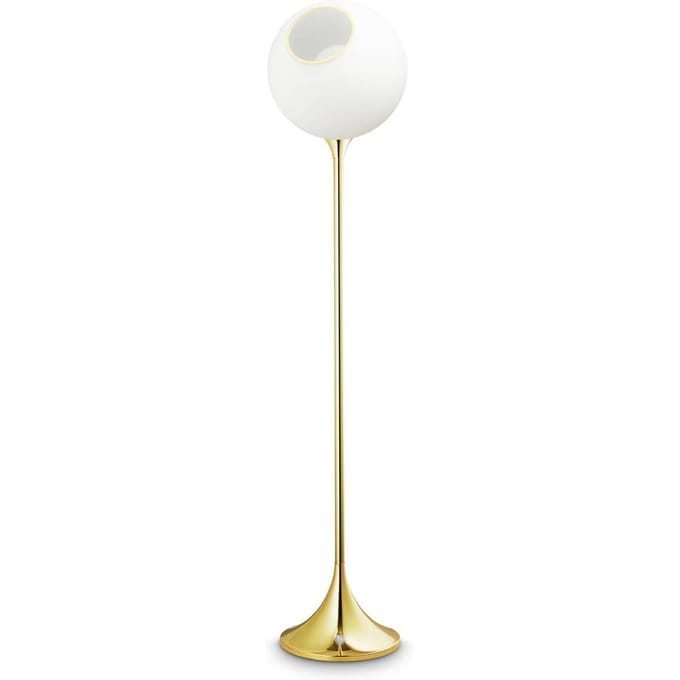 DESIGN BY US Ballroom vloerlamp, wit, glas, handgeblazen, dimbaar
