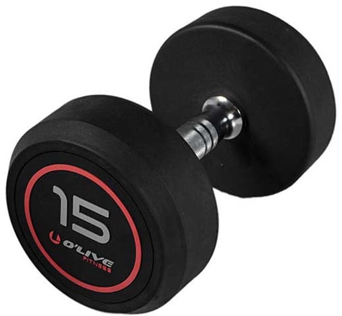 Olive Professionele Dumbbell 15 Kg Zilver