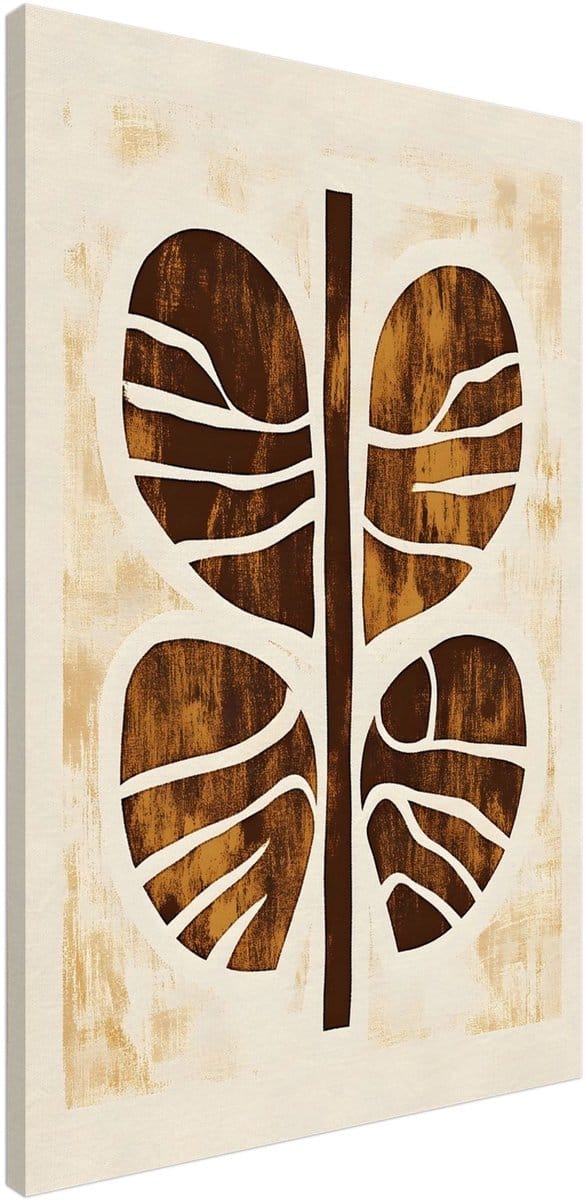 Canvas Schilderij - Boho – Rooted form 60x90 cm - Abstract Wanddecoratie Woonkamer & Slaapkamer