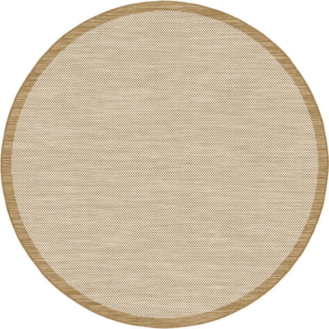 Muratap Buitenkleed brussels rond uni effen kader linnen 120 cm rond