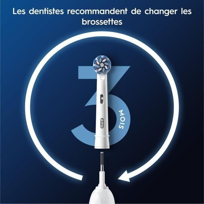 Brossette ORAL-B - Pack de 6 brossettes - Sensitive Clean - Pour brosse à dent électrique