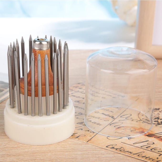 23PCS Metalen Kralenkorrel Sieradengereedschapsset Diamantsteen Kralen Zetgereedschap gray