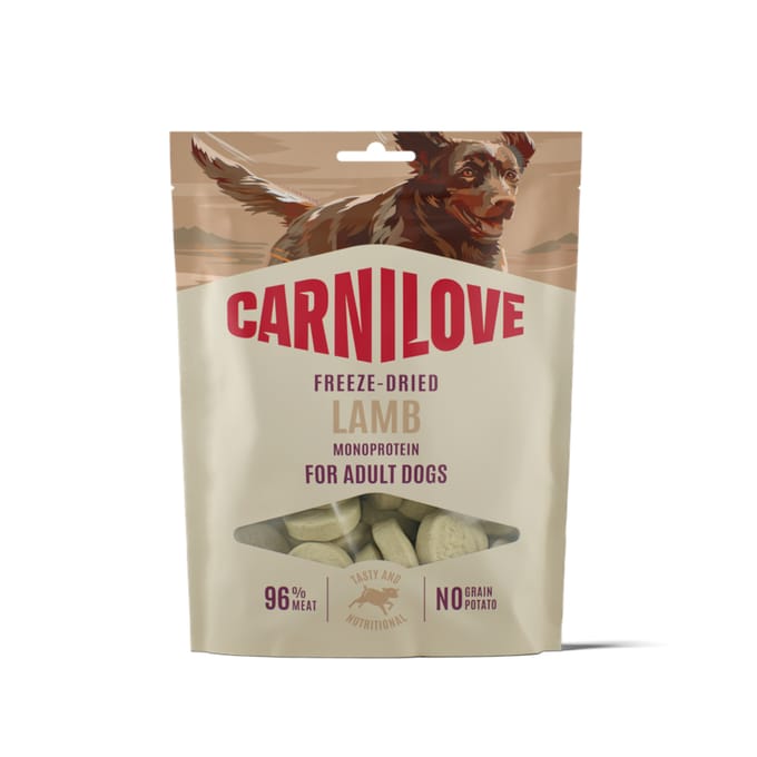 Voordeelpak: 4x 60g Lam Carnilove Dog Freeze Dried Snack Lam Hond
