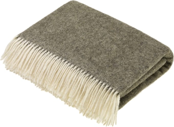 Plaid Visgraat Vintage Grijs - Shetland Lamswol - 140x185 - Bronte by Moon