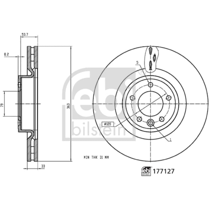 Remschijf FEBI BILSTEIN 177127