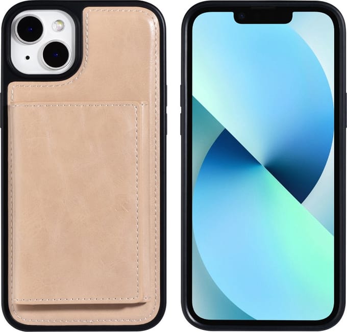 UNIQ Accessory Goud Back Cover Wallet Case voor Apple iPhone 14 Plus - PU Leer met Bescherming.