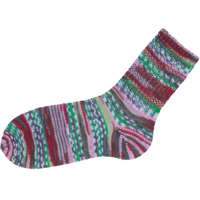 Gründl Hot Sock's "Lazise" - dennengroen/burgundy/appelgroen/lila-mottled