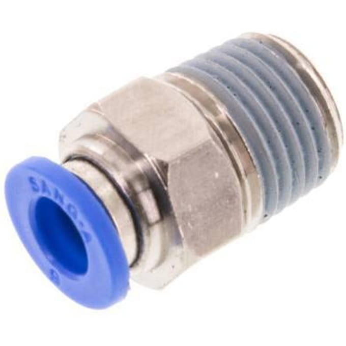 6mm x R1/4'' Messing/PA 66 Insteekfitting buitendraad NBR [5 Stuks]