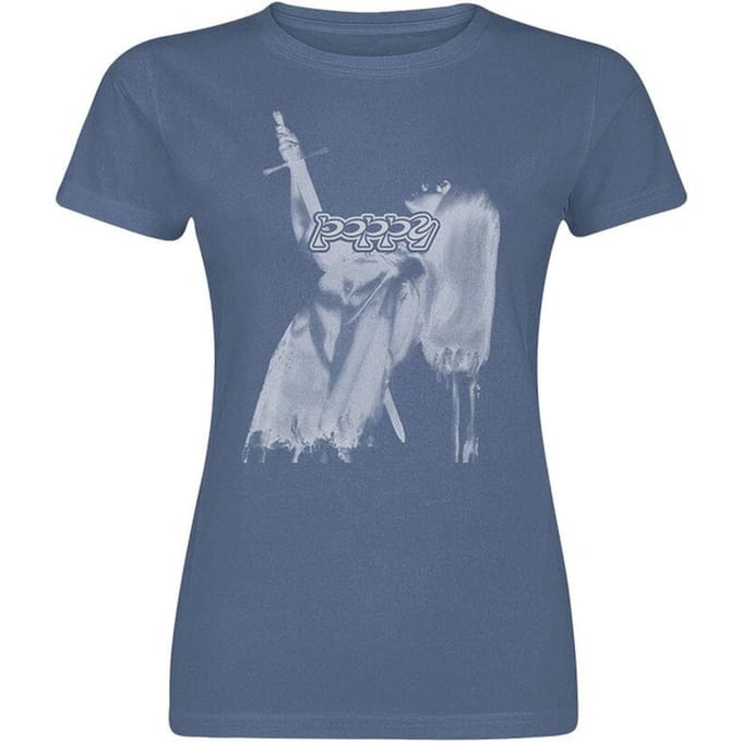 Poppy T-shirt - Impaled - S tot XL - voor Vrouwen - navy gemêleerd
