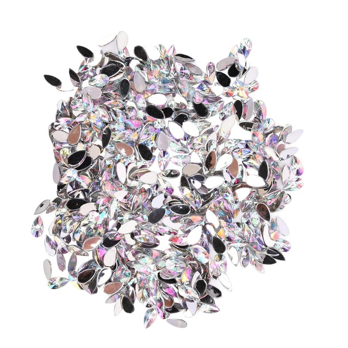 500 Pièces Strass en Forme de Goutte 8x13mm Dos Plat DIY Accessoires de Bijouterie pour Coque de Téléphone Portable gray