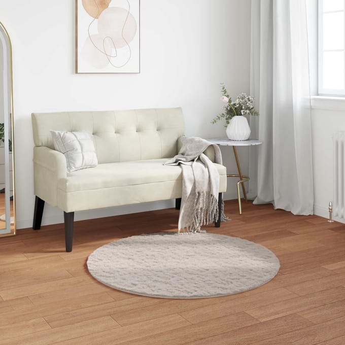 vidaXL - Antislip - vloerkleed - van - imitatie - konijnenbont - OLITE - Beige
