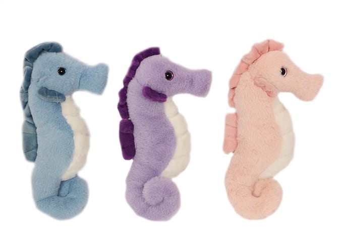 PIA Soft Toys-Set van 3 Pluche Zeepaardje Knuffel 3 ass. 24 cm
