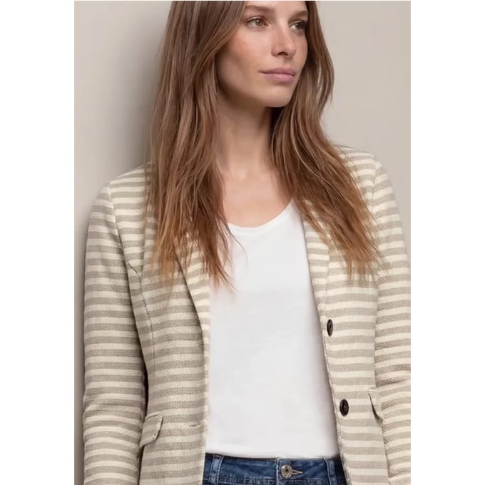 Basic blazer met knopen en strepen