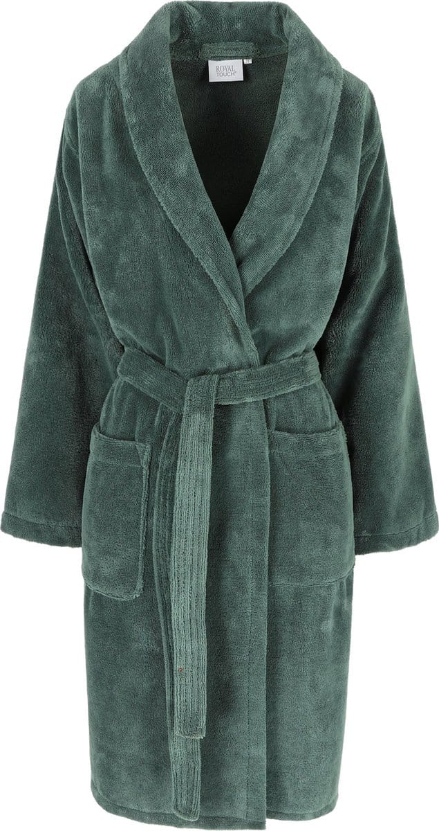 Casilin Teddy Badjas Dames en Heren - Fleece en katoen - Maat S - Eucalyptusgroen