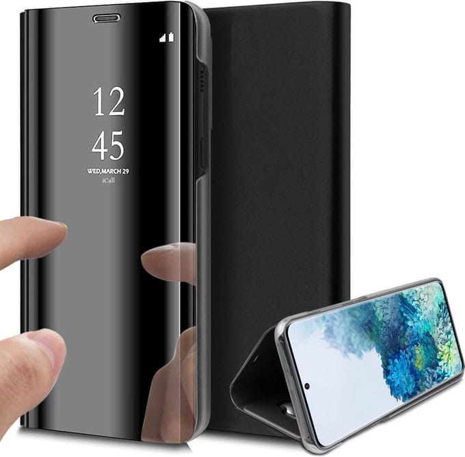 Hoesje geschikt voor Samsung Galaxy S20 Plus - Book Case Spiegel Zwart