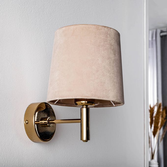 Argon Wandlamp Polo, beige/messing donker