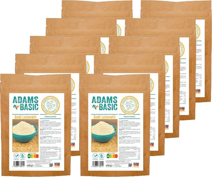 Adams Basic | Goldleinmehl (Gouden lijnzaadmeel) | 10 stuks | 10 x 500g