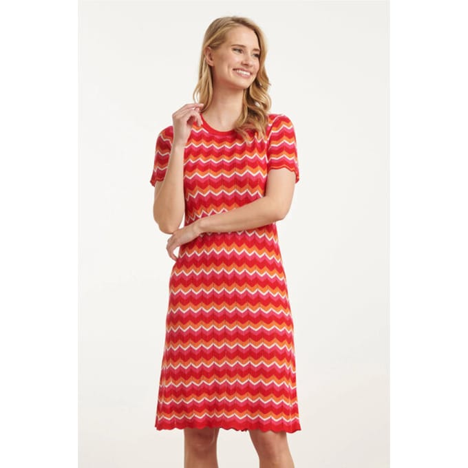 Smashed Lemon 25098 multicoloured zigzag knitted jurk |