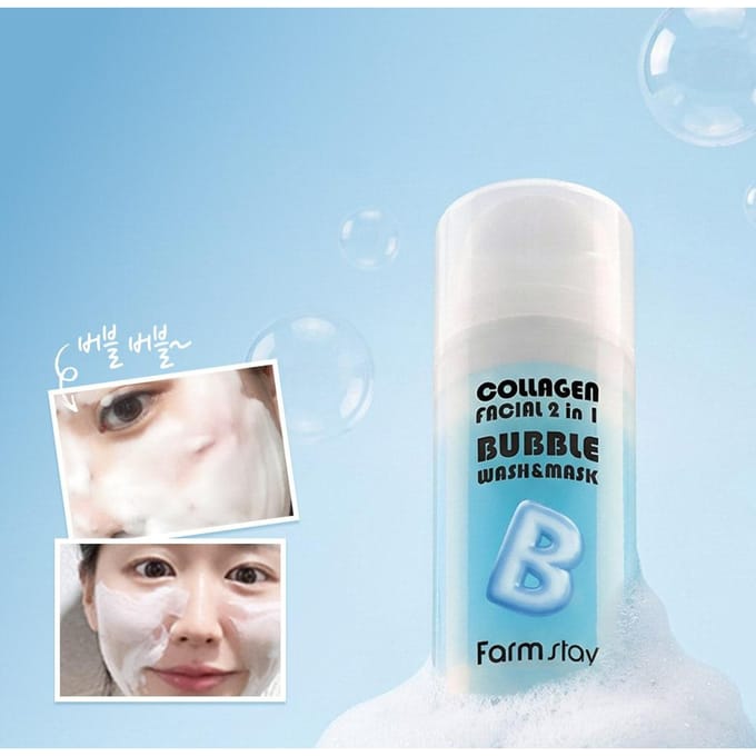 Farmstay - Collagen Facial 2 in 1 Bubble Wash & Mask 100ml