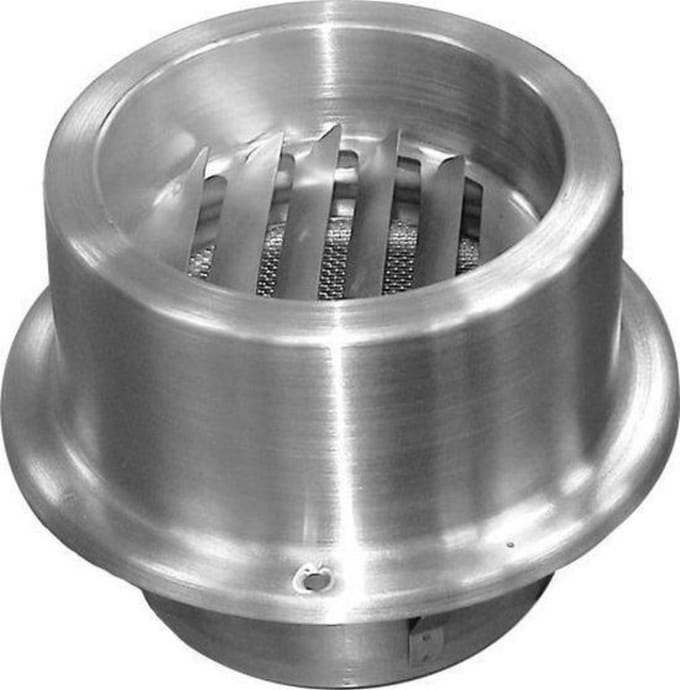 Airace RVS rond rooster met lamellen Ø 100mm