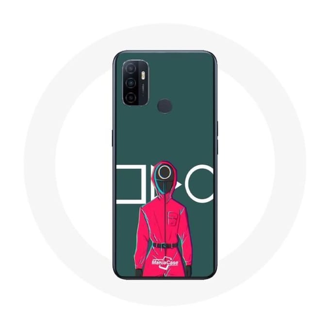 Coque - Squid Game - Oppo A53 - Soldat Rouge - Masque Cercle - Souple rouge