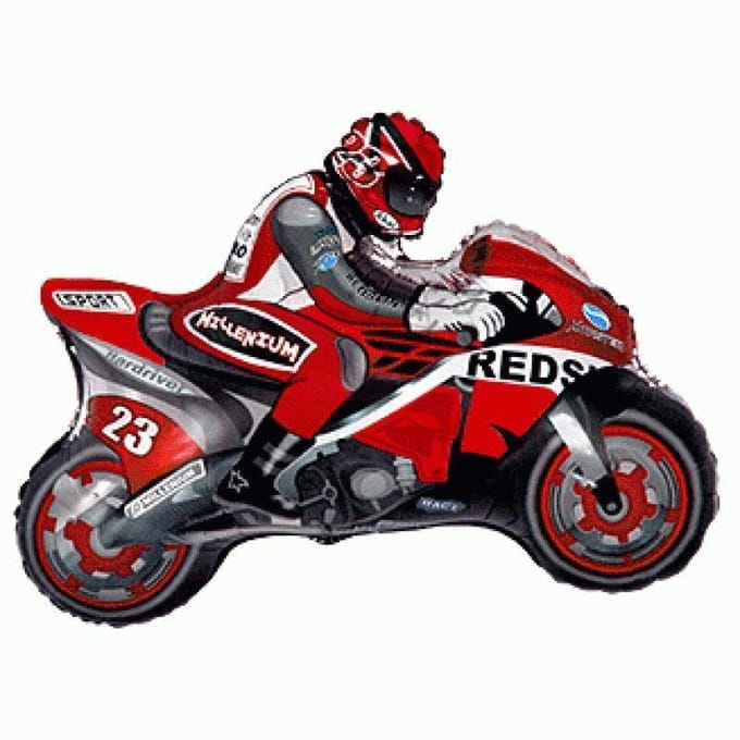 Ballon en Aluminium Moto - Rouge 62 Cm